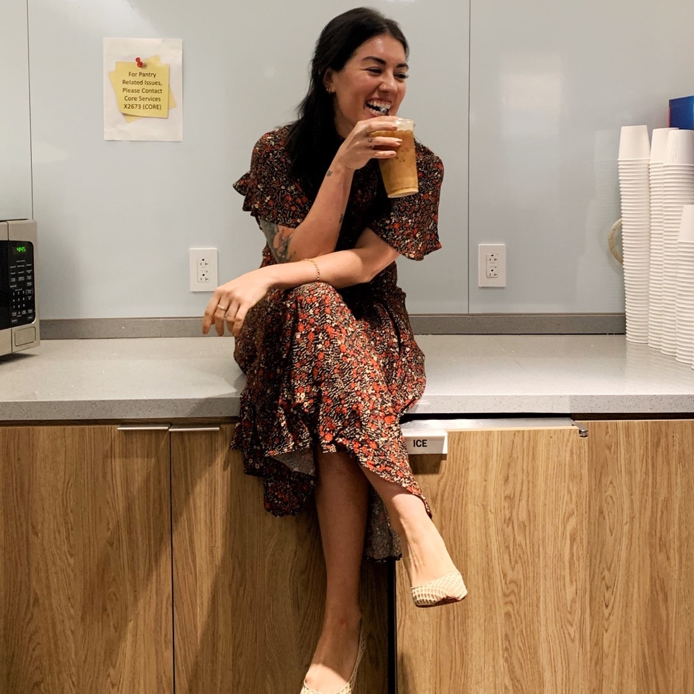 Zara floral midi dress